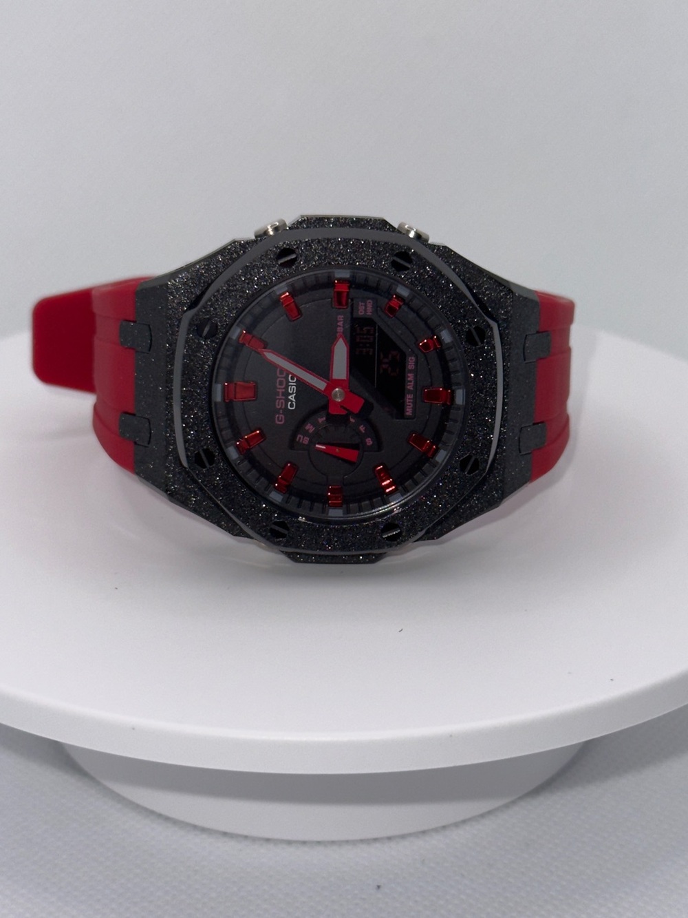 Casio Red and Black Glitter Accent Sport Watch